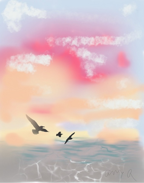 Feeding At Sunset